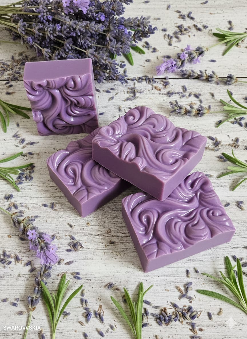 Master artisan curing handcrafted luxury soaps